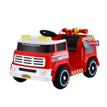 Premium 12V Fire Engine Kids Ride on Firetruck with Water Cannon | Water Gun & Music